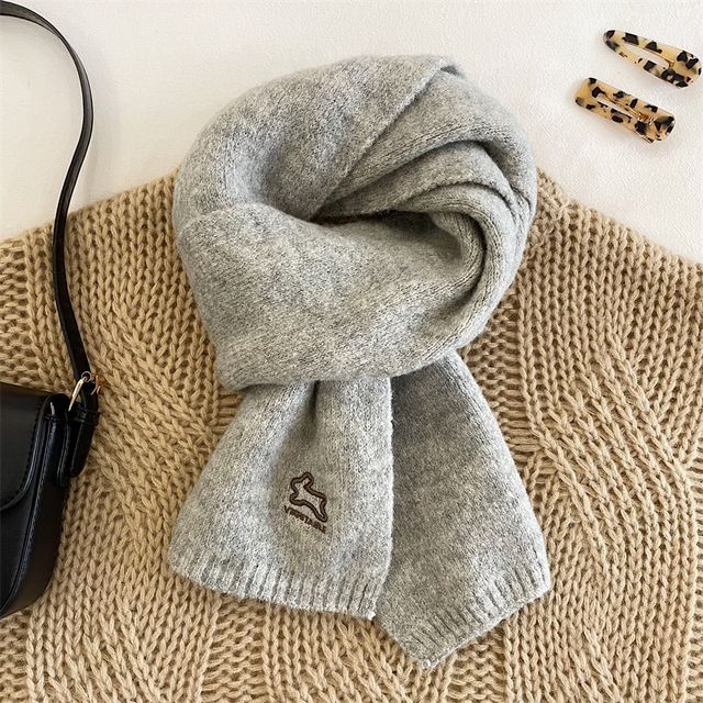 Rabbit Embroidered Scarf