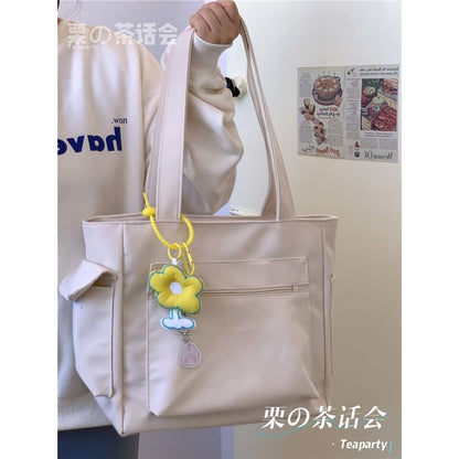 Plain Multi-Pocket Tote Bag