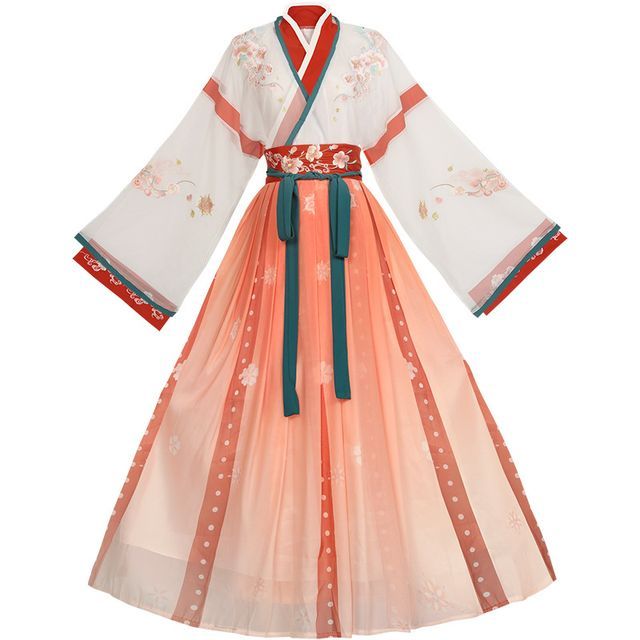 Floral Gradient Hanfu Costume Set