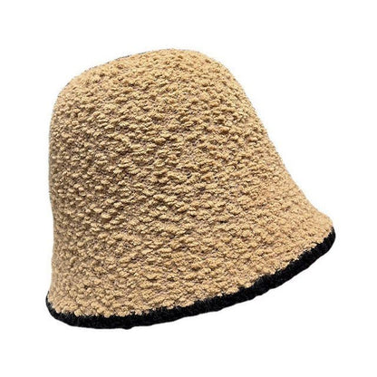 Bucket Contrast Trim Faux Hat Shearling