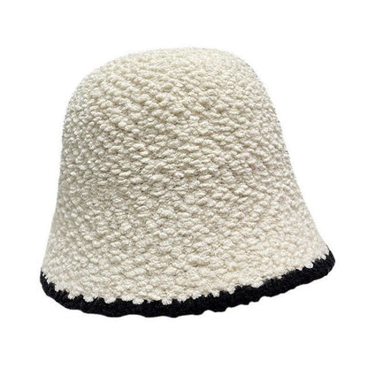 Bucket Trim Faux Contrast Shearling Hat