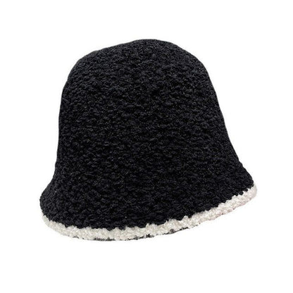 Bucket Trim Faux Contrast Shearling Hat