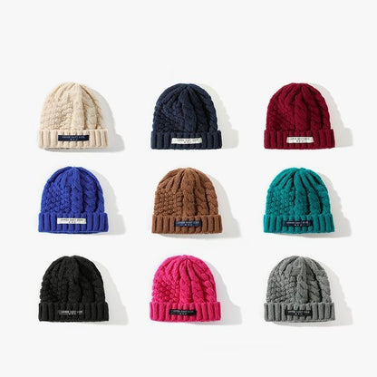 Applique Lettering Knit Beanie