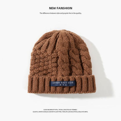 Applique Lettering Knit Beanie