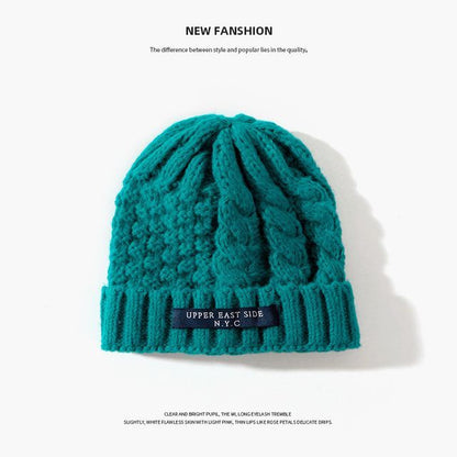 Applique Lettering Knit Beanie