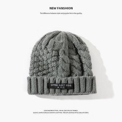 Applique Lettering Knit Beanie