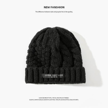 Applique Lettering Knit Beanie