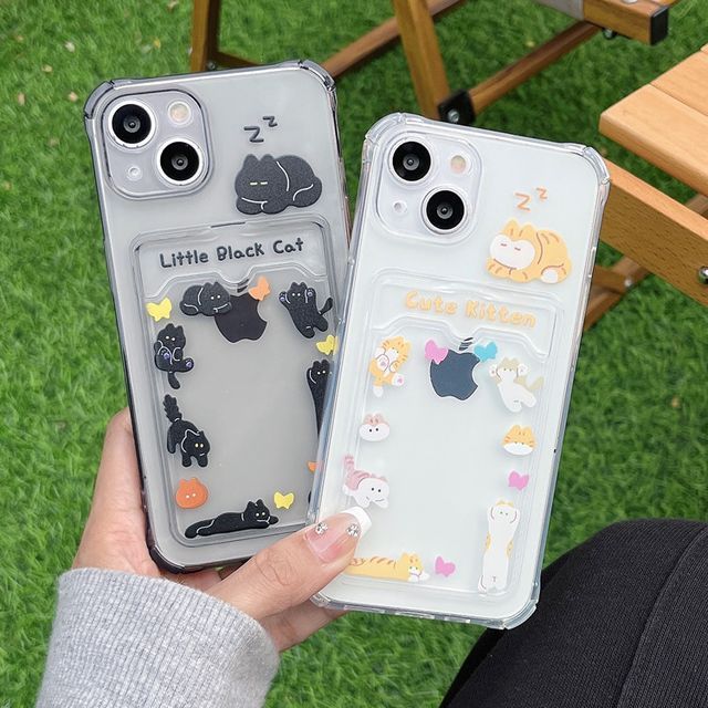 Case Print Phone Cat Card Holder