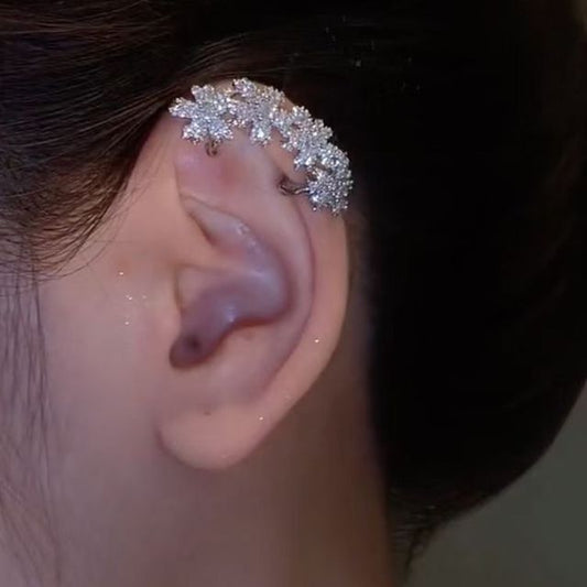 Ear Floral Rhinestone Cuff