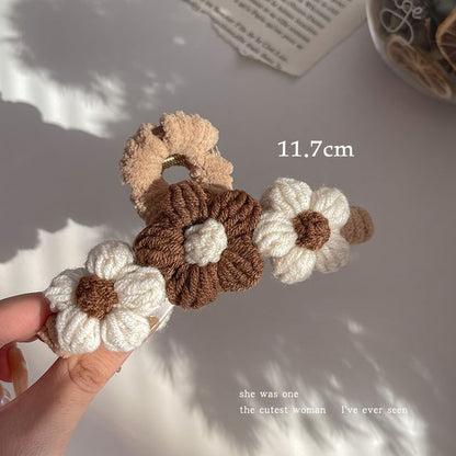 Floral Yarn Hair Clamp / Hair Clip / Headband