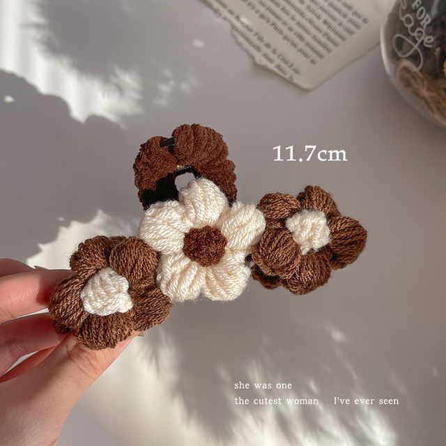 Floral Yarn Hair Clamp / Hair Clip / Headband