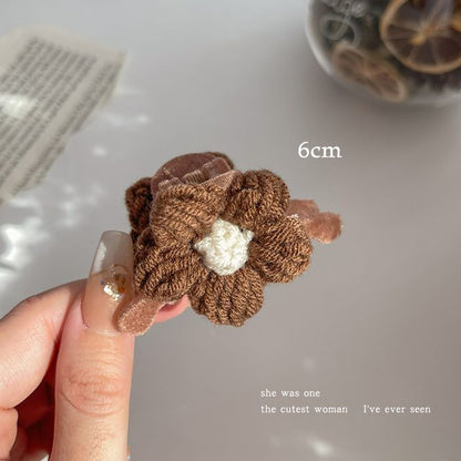 Floral Yarn Hair Clamp / Hair Clip / Headband