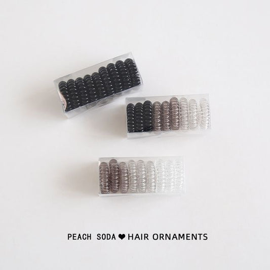 Set of 9: Coil Hair Tie (various designs)