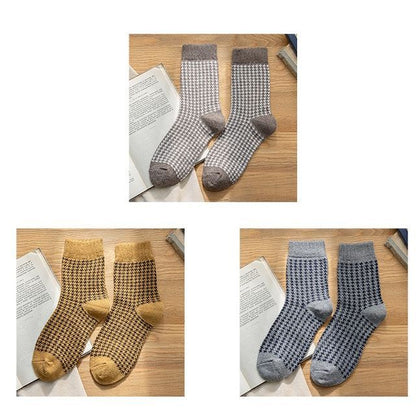 Set of 3 Pairs: Houndstooth Socks