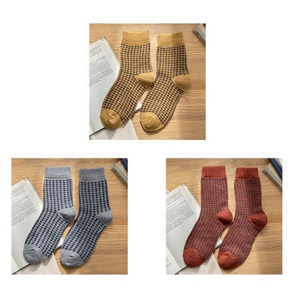 Set of 3 Pairs: Houndstooth Socks