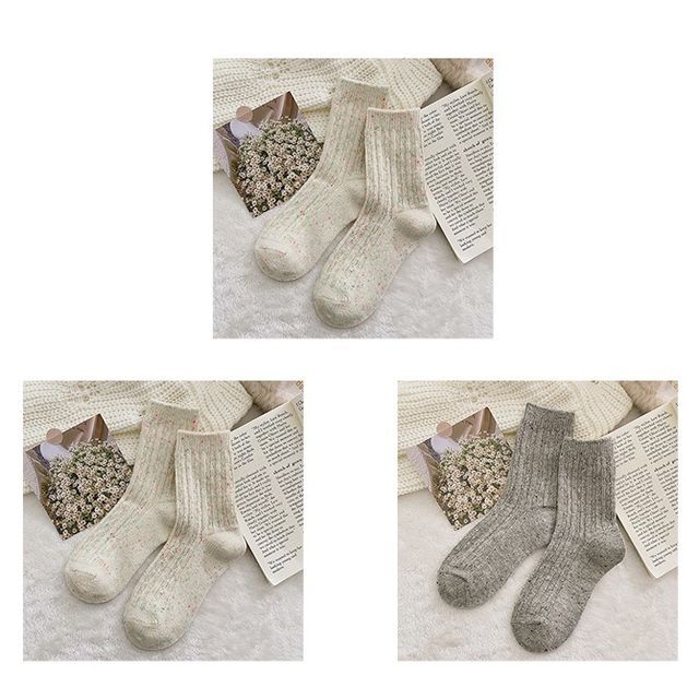 Set of 2 Pairs: Pain Splatter Ribbed Socks