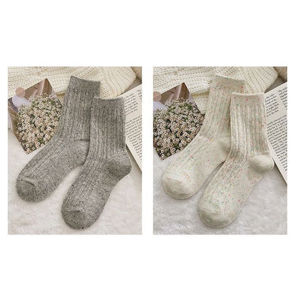 Set of 2 Pairs: Pain Splatter Ribbed Socks