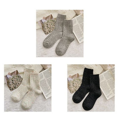 Set of 2 Pairs: Pain Splatter Ribbed Socks