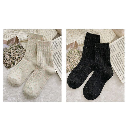 Set of 2 Pairs: Pain Splatter Ribbed Socks