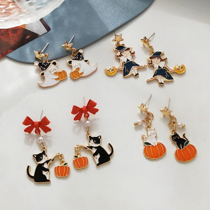 On Drop Enamel Earring Halloween / Clip