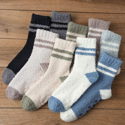 Striped Fleece Short Socks Set