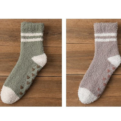 Striped Fleece Short Socks Set