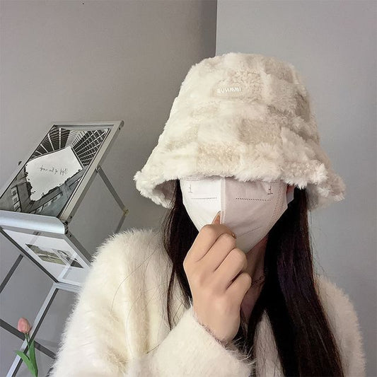 Bucket Fluffy Plain Hat