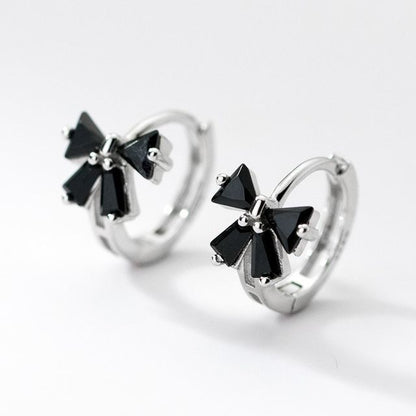 Bow Rhinestone Sterling Silver Earring