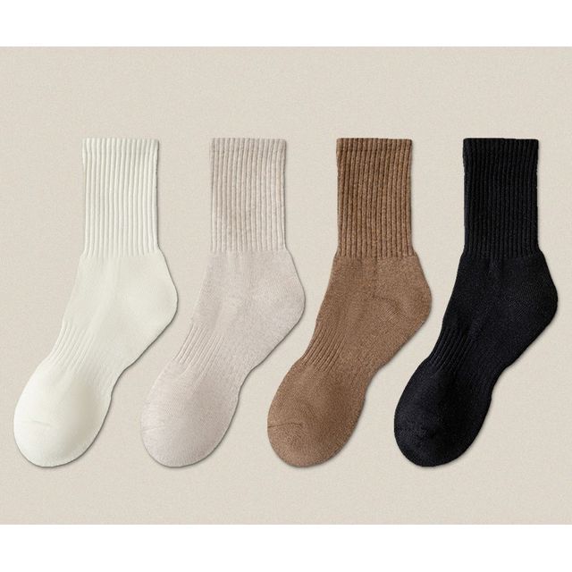 Plain Ribbed Socks / Set