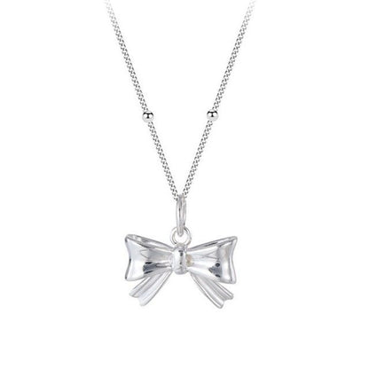 Bow Pendant Sterling Silver Necklace