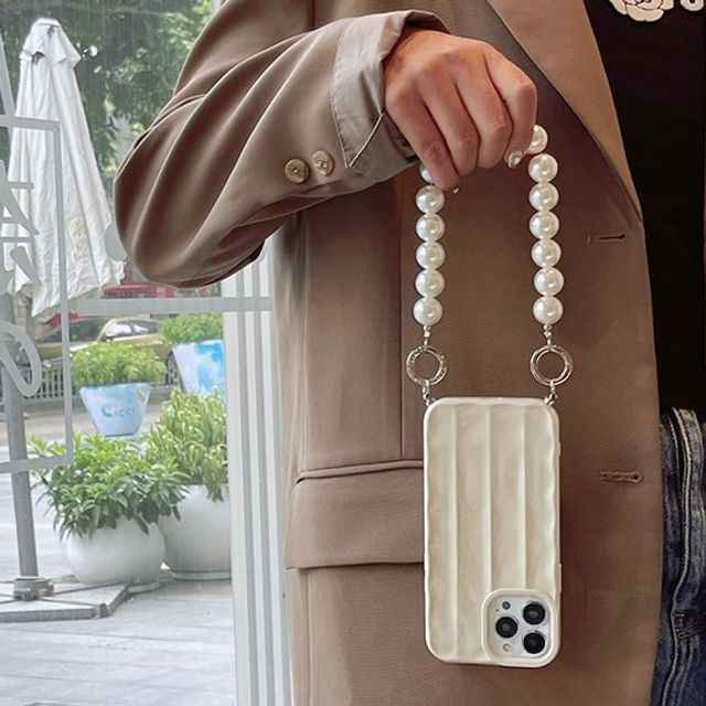 Pearl Phone Case Faux Chain