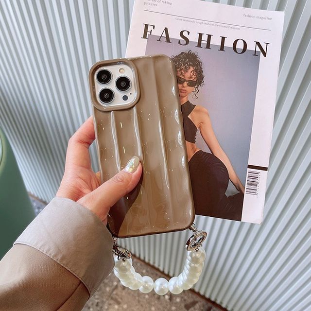 Pearl Phone Case Faux Chain