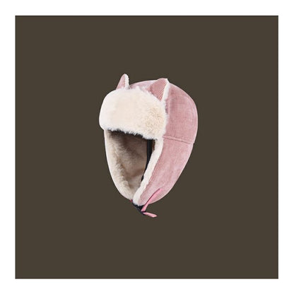 Chenille Cat Trapper Ear Hat