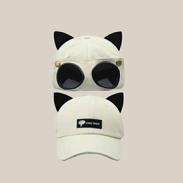 with Ear Aviator Cap Baseball Cat Goggles