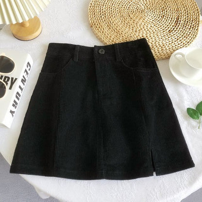 High Waist Corduroy Wide Leg Shorts