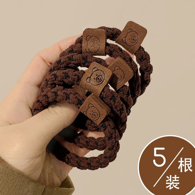 Bear Label Applique Hair Tie / Set