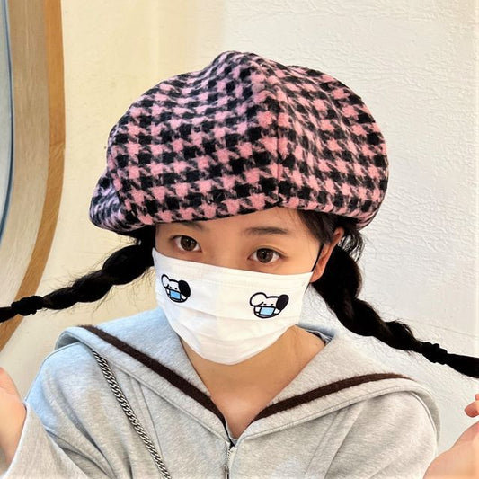 Houndstooth Beret Panel