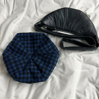 Houndstooth Beret Panel