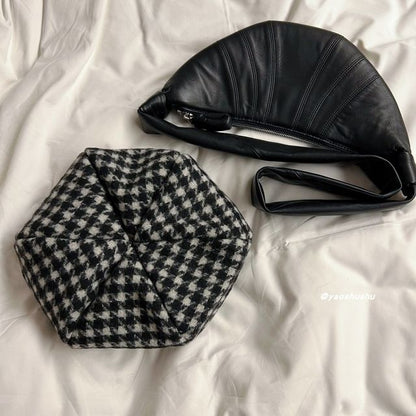 Houndstooth Beret Panel