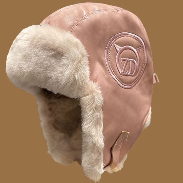 Leather Hat Faux Lined Fluffy