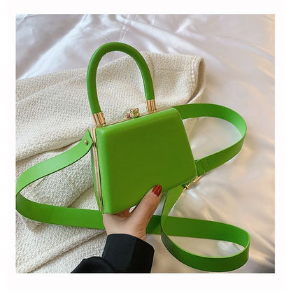 Bag Leather Plain Boxy Faux Hand