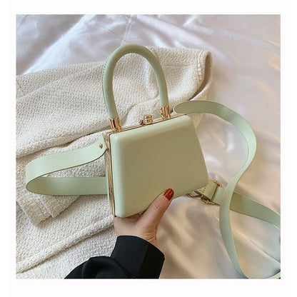 Bag Leather Plain Boxy Faux Hand