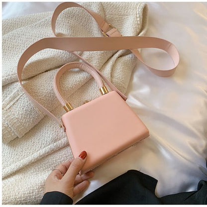 Bag Leather Plain Boxy Faux Hand