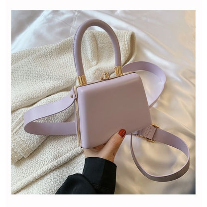 Bag Leather Plain Boxy Faux Hand