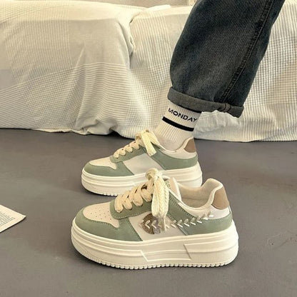 Platform Stitch Panel Sneakers