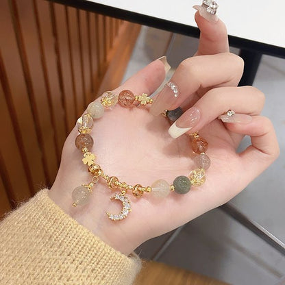 Charm Crystal Bracelet Faux Moon Rhinestone