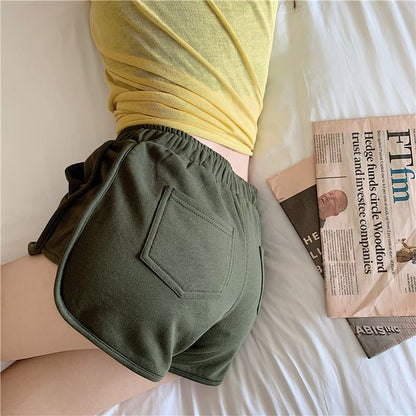 Plain Waist High Shorts