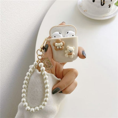 Case Skin Faux Floral Chain Earphone Pro Pearl / AirPods Bear