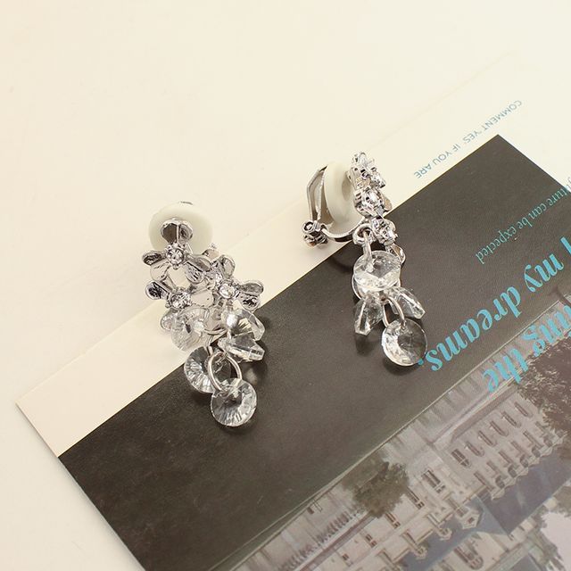 Grapes Dangle Alloy Earring Crystal Faux