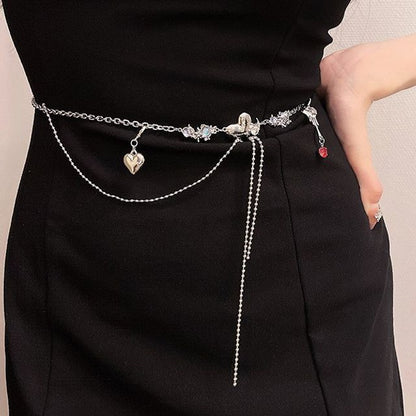 Heart Chain Waist Alloy Belt Moonstone